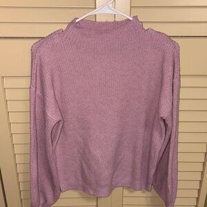 Pink Ribbed Knit Sweater